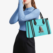 Load image into Gallery viewer, Ancestors Muslim, Female,Black Logo &amp; Teal Multiple Sizes Upgraded Luxury Women PU Leather Handbag
