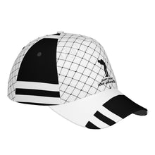 Load image into Gallery viewer, DCYG Black Netting &amp; White S24 Golfers Curved Brim Baseball Cap (AOP)
