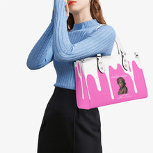 Load image into Gallery viewer, Ancestors Muslim, Female, White Logo , White Drip &amp;Pink Multiple Sizes Upgraded Luxury Women PU Leather Handbag
