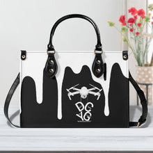 Load image into Gallery viewer, DCYG DRONE WEAR White. Logo Drip Women PU Leather Handbag
