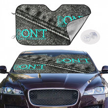 Load image into Gallery viewer, Grey Denim Teal Logo  Car Windshield Sunshade (multi-size)
