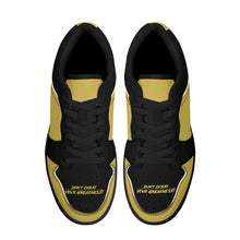 Load image into Gallery viewer, DCYG G4's Black &amp; Gold, Black Sole Low-Top Leather Sneakers
