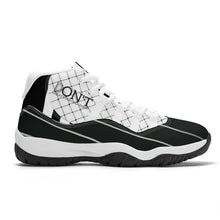 Load image into Gallery viewer, DX4 Black Logo. White ,Black Netting ,Design  &amp; White High Top Air Retro Sneakers - White
