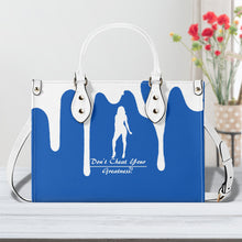 Load image into Gallery viewer, DRIP SF White Logo  &amp; Blue Multiple Sizes Upgraded Luxury Women PU Leather Handbag
