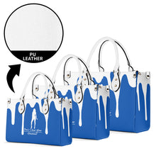 Load image into Gallery viewer, DRIP SF White Logo  &amp; Blue Multiple Sizes Upgraded Luxury Women PU Leather Handbag
