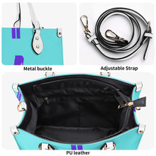 Load image into Gallery viewer, DCYG Purple Red Bottoms &amp; Light Blue Multiple Sizes Upgraded Luxury Women PU Leather Handbag
