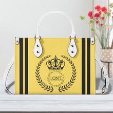 Load image into Gallery viewer, Royalty 24 Black Logo ,Stripe &amp; Yellow Multiple Sizes Upgraded Luxury Women PU Leather Handbag
