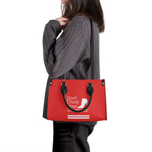 Load image into Gallery viewer, DCYG White Red Bottoms  Luxury Women PU Tote Bag - Black
