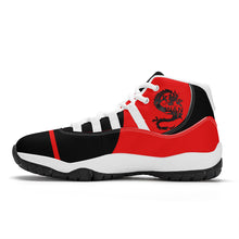 Load image into Gallery viewer, SWAN Red Dragon Logo, Red, Black ,WhiteHigh Top Air Retro Sneakers - White
