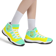 Load image into Gallery viewer, SWAN Dragon Yellow Logo &amp; Mint Green , Yellow  High Top Air Retro Sneakers - White
