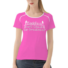 Load image into Gallery viewer, DCYG 24SX Baddies White Logo &amp; Pink Women's All-Over Print T shirt
