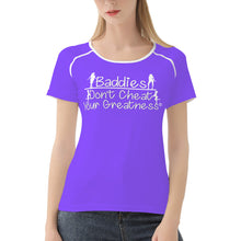 Load image into Gallery viewer, DCYG 24SX Baddies White Logo &amp; Purple  Women's All-Over Print T shirt
