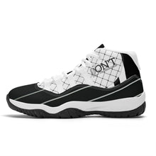 Load image into Gallery viewer, DX4 Black Logo. White ,Black Netting ,Design  &amp; White High Top Air Retro Sneakers - White
