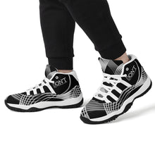 Load image into Gallery viewer, DONT  D4X White  logo,, Black,White, Grey  Design &amp; Black High Top Air Retro Sneakers - White
