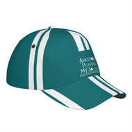 Ancestors Irish ,White Logo , White Stripes & Green Curved Brim Baseball Cap (AOP)