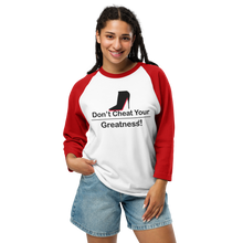 Load image into Gallery viewer, DCYG Black Red Bottoms 3/4 sleeve raglan shirt
