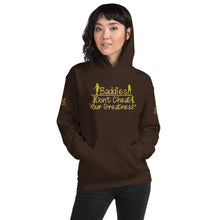 Load image into Gallery viewer, DCYG Baddies Gold Logo &amp; Brown Hoodie
