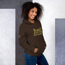 Load image into Gallery viewer, DCYG Baddies Gold Logo &amp; Brown Hoodie
