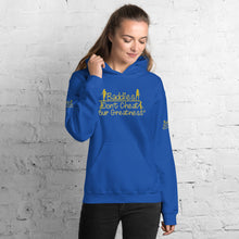 Load image into Gallery viewer, DCYG Baddies Gold Logo &amp; Royal Blue Hoodie
