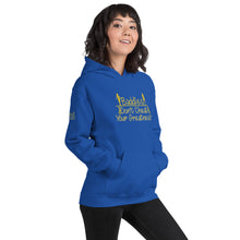Load image into Gallery viewer, DCYG Baddies Gold Logo &amp; Royal Blue Hoodie
