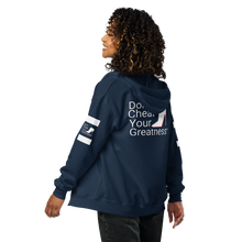 Load image into Gallery viewer, DCYG White Red Bottoms Unisex heavy blend zip hoodie
