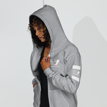 Load image into Gallery viewer, DCYG White Red Bottoms Unisex heavy blend zip hoodie
