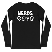 Load image into Gallery viewer, DCYG NERDS White Logo  Unisex Long Sleeve Tee
