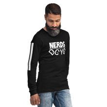 Load image into Gallery viewer, DCYG NERDS White Logo  Unisex Long Sleeve Tee
