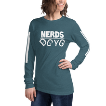 Load image into Gallery viewer, DCYG NERDS White Logo  Unisex Long Sleeve Tee

