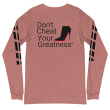 Load image into Gallery viewer, DCYG Black Red Bottoms Unisex Long Sleeve Tee
