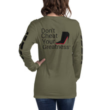 Load image into Gallery viewer, DCYG Black Red Bottoms Unisex Long Sleeve Tee
