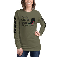 Load image into Gallery viewer, DCYG Black Red Bottoms Unisex Long Sleeve Tee
