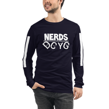 Load image into Gallery viewer, DCYG NERDS White Logo  Unisex Long Sleeve Tee
