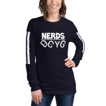 Load image into Gallery viewer, DCYG NERDS White Logo  Unisex Long Sleeve Tee
