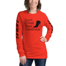 Load image into Gallery viewer, DCYG Black Red Bottoms Unisex Long Sleeve Tee
