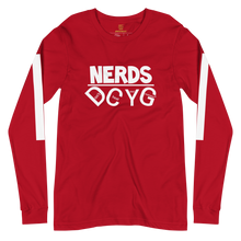 Load image into Gallery viewer, DCYG NERDS White Logo  Unisex Long Sleeve Tee
