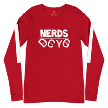 Load image into Gallery viewer, DCYG NERDS White Logo  Unisex Long Sleeve Tee
