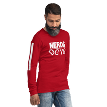 Load image into Gallery viewer, DCYG NERDS White Logo  Unisex Long Sleeve Tee
