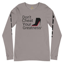 Load image into Gallery viewer, DCYG Black Red Bottoms Unisex Long Sleeve Tee
