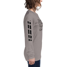 Load image into Gallery viewer, DCYG Black Red Bottoms Unisex Long Sleeve Tee
