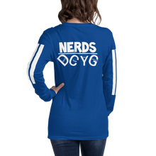 Load image into Gallery viewer, DCYG NERDS White Logo  Unisex Long Sleeve Tee
