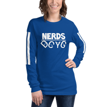 Load image into Gallery viewer, DCYG NERDS White Logo  Unisex Long Sleeve Tee
