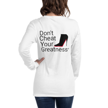 Load image into Gallery viewer, DCYG Black Red Bottoms Unisex Long Sleeve Tee
