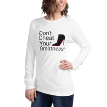 Load image into Gallery viewer, DCYG Black Red Bottoms Unisex Long Sleeve Tee
