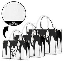 Load image into Gallery viewer, DRIP LO Black Logo &amp; White Multiple Sizes Upgraded Luxury Women PU Leather Handbag
