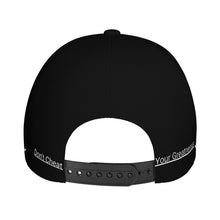 Load image into Gallery viewer, Royalty DON'T D4XV White Logo ,Stripies &amp; Black Curved Brim Baseball Cap (AOP)
