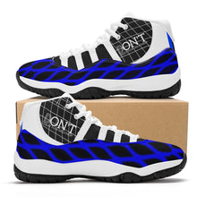 Load image into Gallery viewer, DX4 White Logo ,  Black, Blue Netting &amp; White High Top Air Retro Sneakers - White
