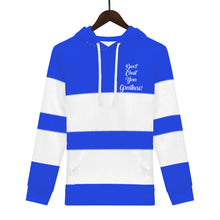Load image into Gallery viewer, DCYG 25NC White Logo  White Stripes, Royal Blue  Mens All Over Print Hoodie All Over Print Hoodie
