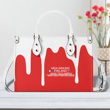 Load image into Gallery viewer, Ancestors Filipino, White Logo , White Drip  Multiple Sizes Upgraded Luxury Women PU Leather Handbag
