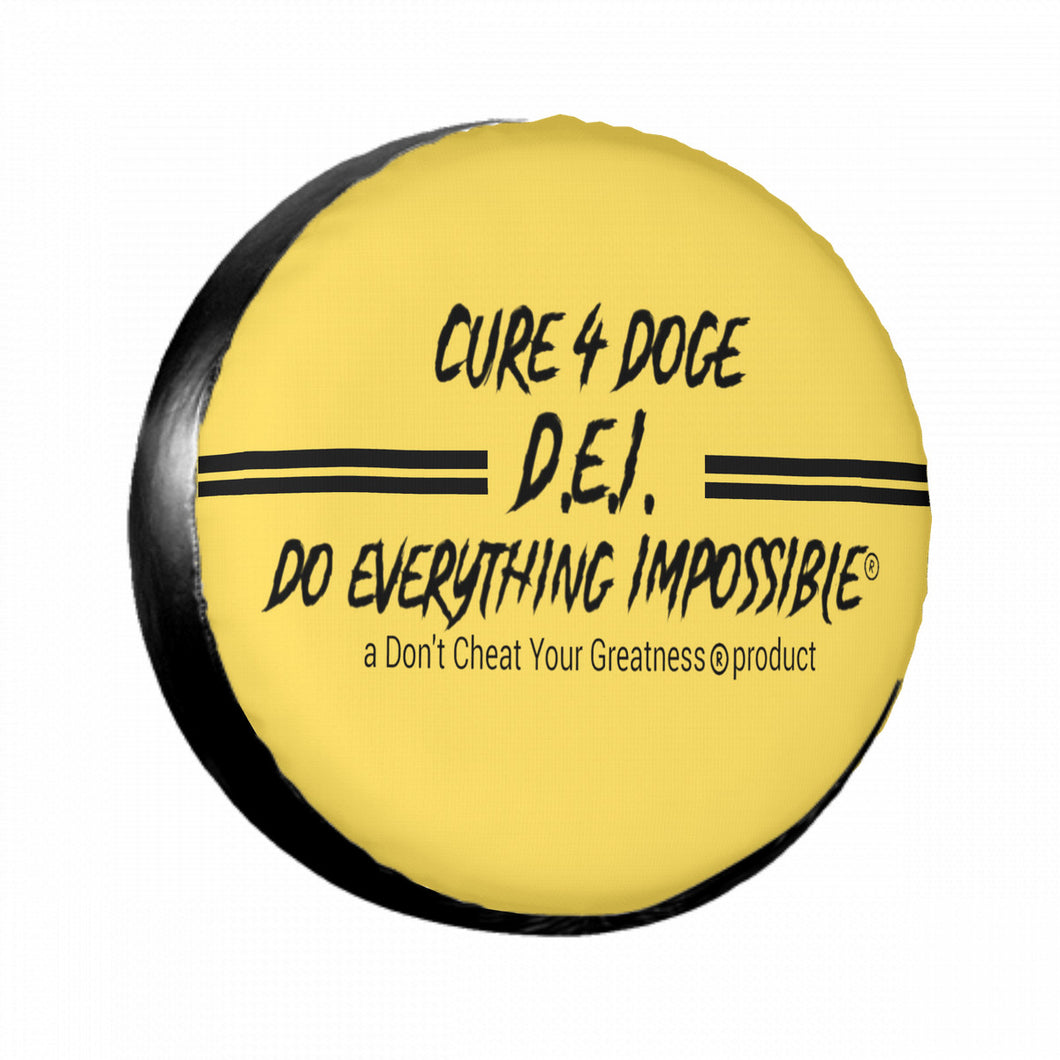 Cure 4 Doge Black Logo, Stripes & Gold Tire cover